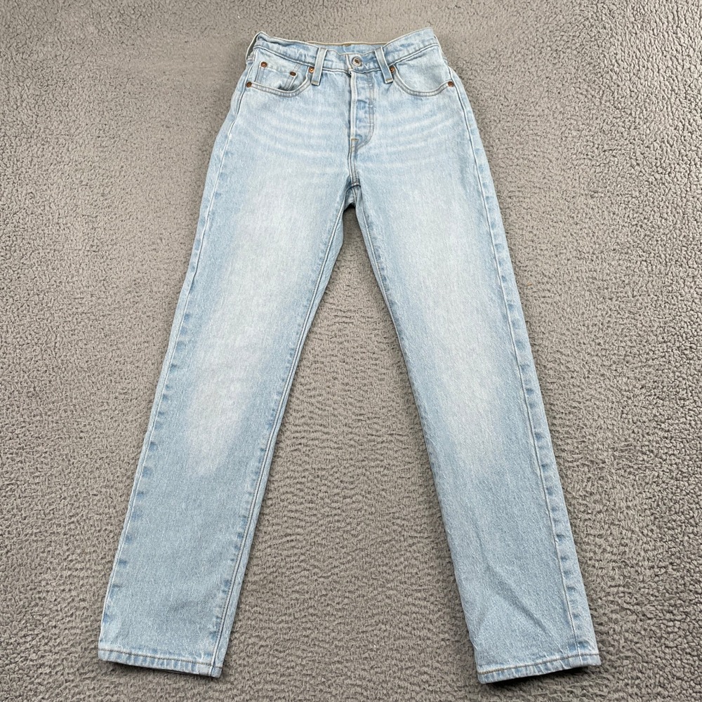 Levi's Jeans Women 23 Light Blue 501 Original Fit Straight Leg High Rise Denim